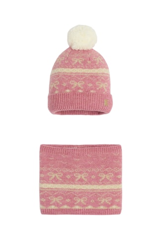 Gorro e gola - Rosa-velho