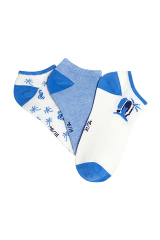3 pares de calcetines cortos - Azul