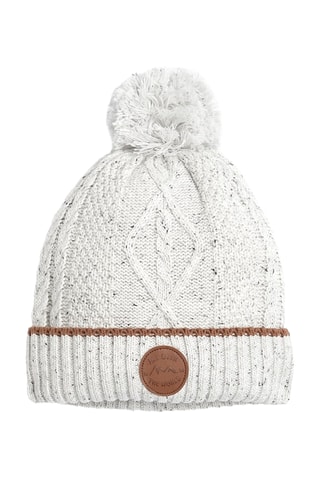 Gorro con borla - Beige jaspeado