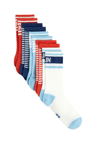 5 pares de calcetines - Rojo y azul marino