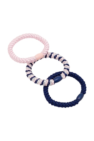3 gomas para el pelo - Azul marino y rosa