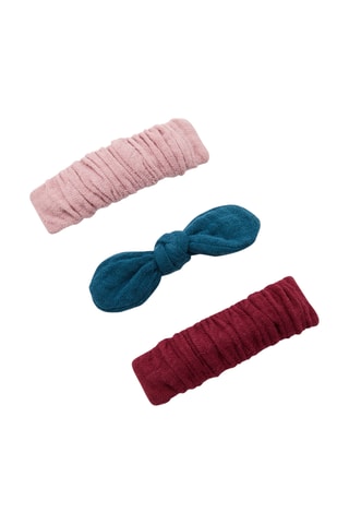 3 pinzas para el pelo - Rosa y azul petróleo