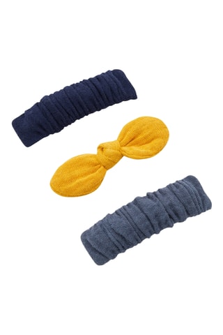 3 pinzas para el pelo - azul marino y amarillo