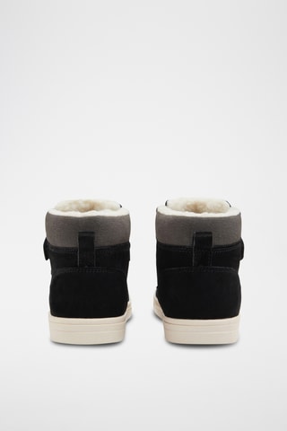 Botines de piel de serraje forrados - Negro