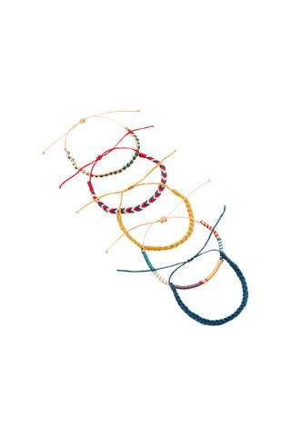 5 pulseras - Amarillo y rojo