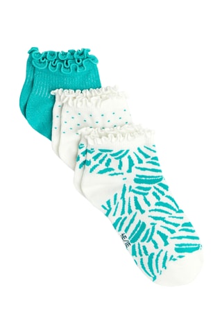 3 pares de calcetines cortos - Verde agua