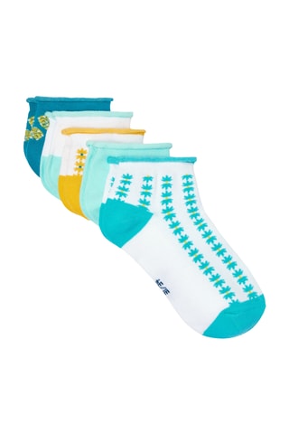 5 pares de calcetines cortos - Blanco