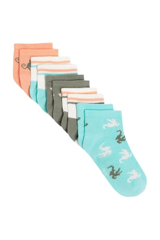 5 pares de calcetines - Coral y blanco