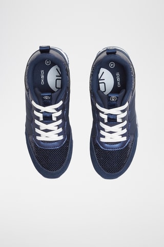 Zapatillas de piel de serraje - Azul marino