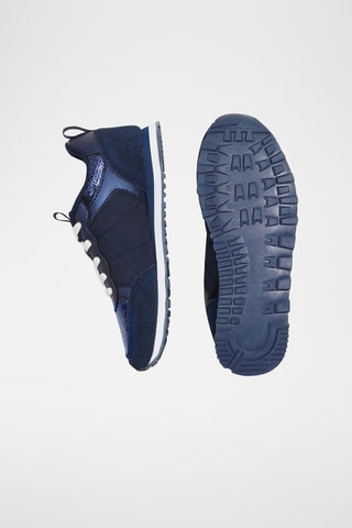 Zapatillas de piel de serraje - Azul marino