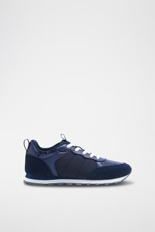 Zapatillas de piel de serraje - Azul marino
