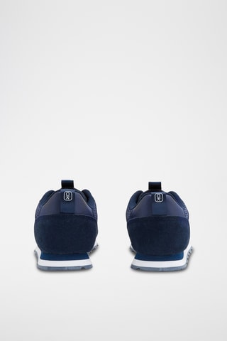 Zapatillas de piel de serraje - Azul marino