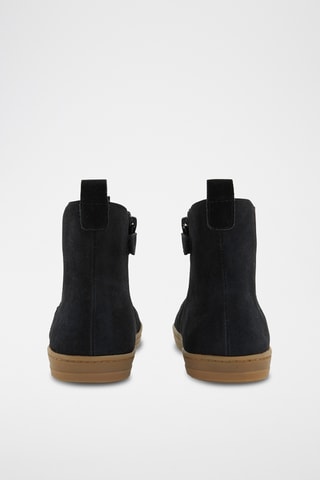 Botines de piel de serraje - Negro