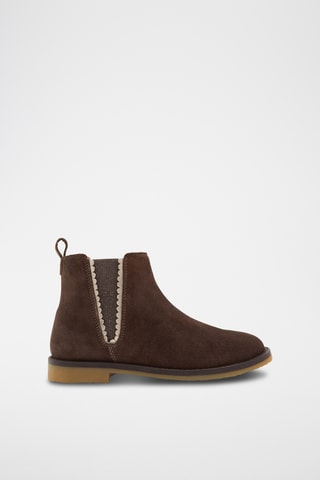 Botines de piel de serraje - Marrón