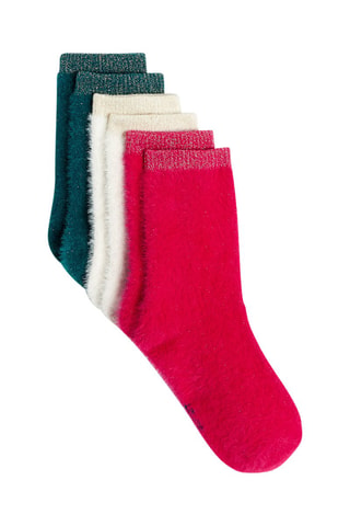 3 pares de calcetines - Rojo y verde oscuro - Okaidi