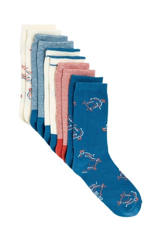 5 pares de calcetines - Azul pato jaspeado - Okaïdi