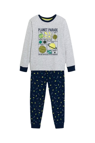 Pijama - Crudo jaspeado y azul marino - Okaïdi