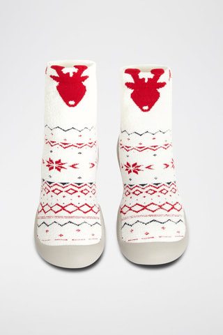 Zapatillas de casa estilo calcetín - Blanco