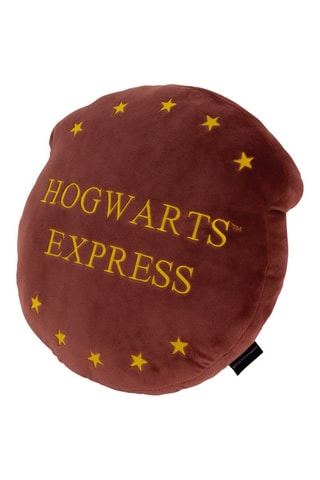 Coussin réversible Harry Potter - 36 x 33 x 4 cm - Jaune, marron et noir