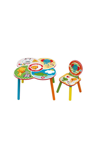Table et chaise en bois Colorbox - Dès 3 ans - 65 x 8 x 64 cm
