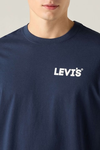 T-shirt Relaxed Fit Headline Logo - Bleu