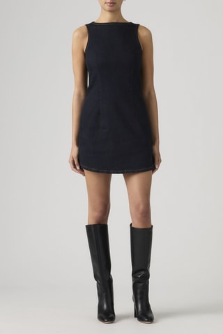 Robe droite en jean Little Denim - Rose
