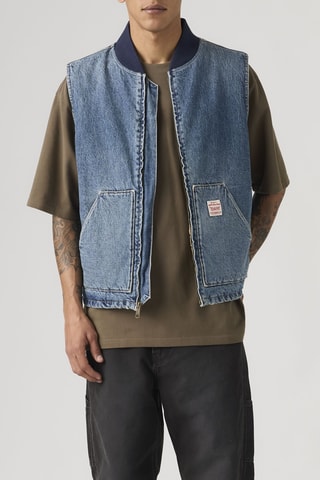 Veste sans manches en jean Sansome - Bleu