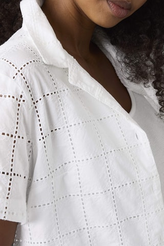 Chemisier en broderie anglaise Albie Novelty Camp Bright - Blanc