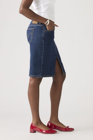 Jupe droite en jean Low - Bleu