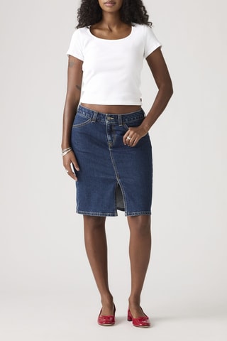 Jupe droite en jean Low - Bleu