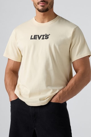 T-shirt Relaxed Fit Headline Logo - Beige