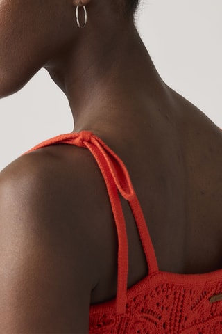 Top Abbey Tie Shoulder Crochet - Rouge