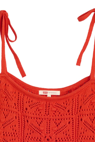 Top Abbey Tie Shoulder Crochet - Rouge
