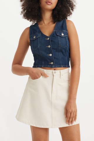 Minijupe en jean Flounce - Blanc