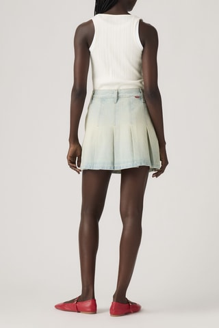 Minijupe plissée en jean Pleated - Bleu