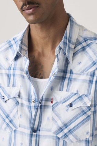 Chemise Barstow Western - Bleu et blanc