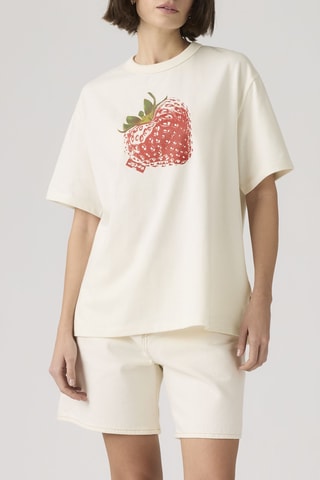 T-shirt Tabor Heart Strawberry Egret Grap - Écru