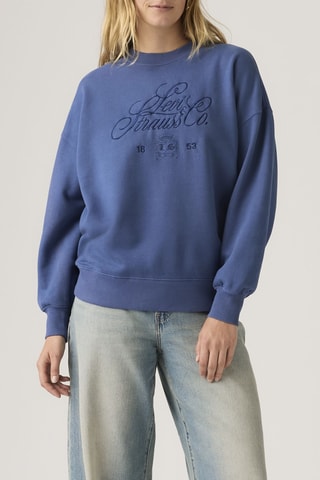 Pull Vintage Oversized Crew Roy - Bleu