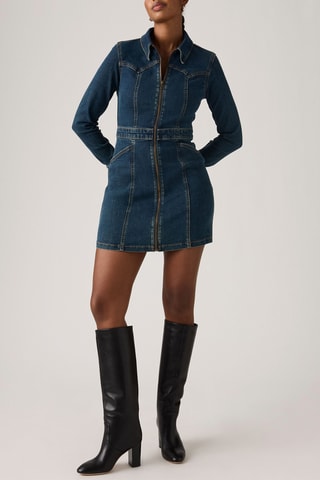 Robe chemise Retro - Bleu