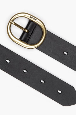 Ceinture en cuir High Low - Noir