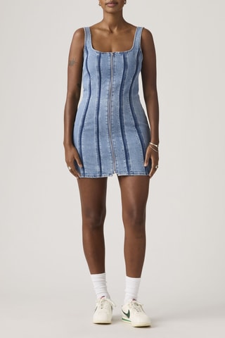 Robe droite en jean Seamed Zip Dreshadow Work - Gris