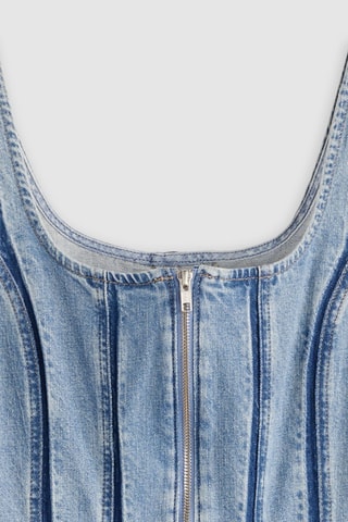 Robe droite en jean Seamed Zip Dreshadow Work - Gris