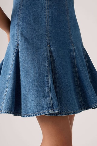 Robe patineuse en jean Denim Godet - Bleu