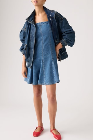Robe patineuse en jean Denim Godet - Bleu