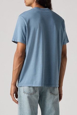 T-shirt Relaxed Fit Serif Logo - Bleu