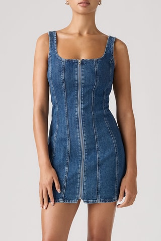 Robe droite en jean Seamed Zip Dreshe'S So Vague - Bleu