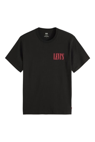 T-shirt Relaxed Fit Serif Logo - Noir et rouge