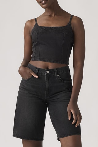 Crop top en jean Jadine Denim - Noir