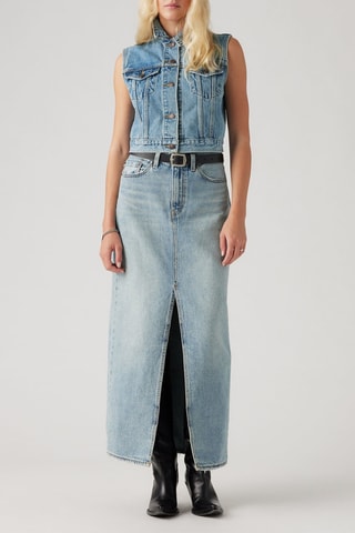 Jupe longue en jean Ankle Column - Bleu