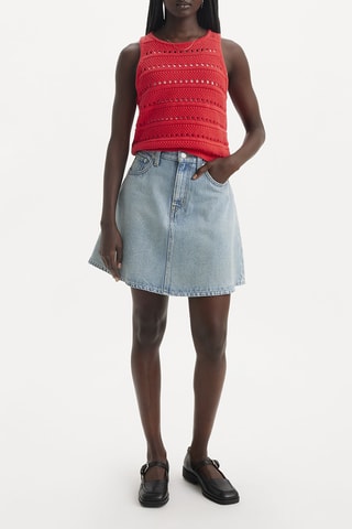 Minijupe en jean Flounce - Bleu